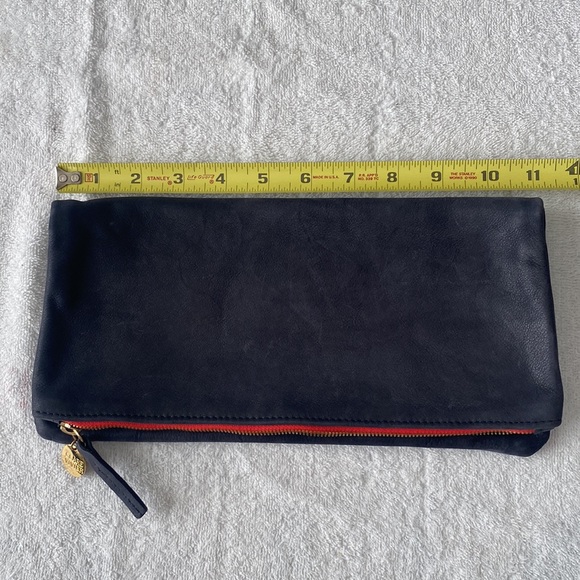 CLARE V. Navy blue suede clutch preloved! - Picture 6 of 6